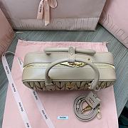 Fortok Miumiu Arcadie Matelassé Leather Tote Bag Beige 27x12x9cm - 4