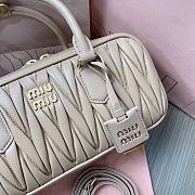 Fortok Miumiu Arcadie Matelassé Leather Tote Bag Beige 27x12x9cm - 2