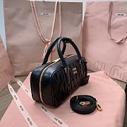 Fortok Miumiu Arcadie Matelassé Leather Tote Bag Black 27x12x9cm - 5