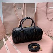 Fortok Miumiu Arcadie Matelassé Leather Tote Bag Black 27x12x9cm - 4