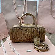 Fortok Miumiu Arcadie Matelassé Leather Tote Bag Brown 27x12x9cm - 1