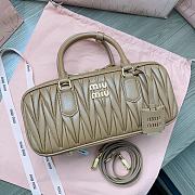Fortok Miumiu Arcadie Matelassé Leather Tote Bag Brown 27x12x9cm - 3
