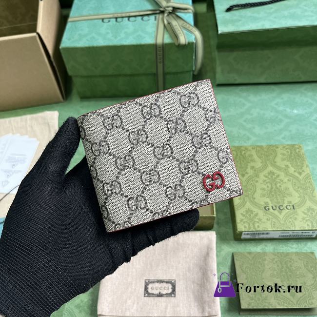 Fortok Gucci Wallet With GG Detail Red 11x9cm - 1