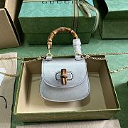 Fortok Gucci Bamboo 1947 Super Mini Bag Silver 760246 18.5x12x5.5cm - 1