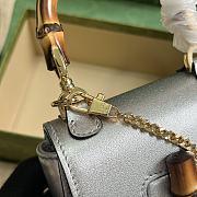 Fortok Gucci Bamboo 1947 Super Mini Bag Silver 760246 18.5x12x5.5cm - 5