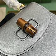 Fortok Gucci Bamboo 1947 Super Mini Bag Silver 760246 18.5x12x5.5cm - 4