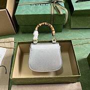 Fortok Gucci Bamboo 1947 Super Mini Bag Silver 760246 18.5x12x5.5cm - 2
