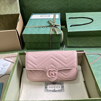 Fortok Gucci Marmont Bag in Light Pink 751526 21x12x5cm