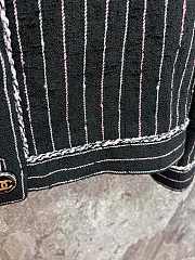 Fortok Chanel Striped Tweed Jacket Black - 4