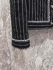 Fortok Chanel Striped Tweed Jacket Black - 5