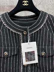 Fortok Chanel Striped Tweed Jacket Black - 3
