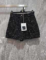 Fortok Chanel Striped Tweed Shorts Black - 1