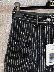 Fortok Chanel Striped Tweed Shorts Black - 5