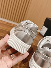 Fortok Chanel Tennis Sneakers Metallic Silver - 5