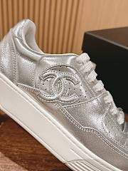 Fortok Chanel Tennis Sneakers Metallic Silver - 3