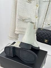 Fortok Chanel Double C Side Zipper Boots White - 6