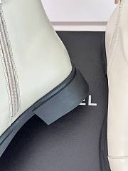 Fortok Chanel Double C Side Zipper Boots White - 4