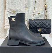 Fortok Chanel Double C Side Zipper Boots Black - 1