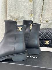 Fortok Chanel Double C Side Zipper Boots Black - 5