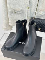 Fortok Chanel Double C Side Zipper Boots Black - 2