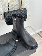 Fortok Chanel Double C Side Zipper Boots Black - 3