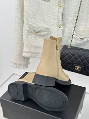 Fortok Chanel Double C Side Zipper Boots Beige - 6