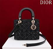 Fortok Dior Lady Black Cannage Tweed Bag 24x20x11cm - 1