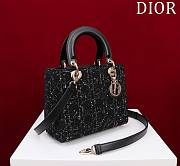 Fortok Dior Lady Black Cannage Tweed Bag 24x20x11cm - 2