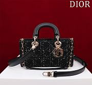 Fortok Dior Lady D-Joy Black Cannage Tweed Bag 26x13.5x5cm - 1