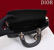 Fortok Dior Lady D-Joy Black Cannage Tweed Bag 26x13.5x5cm - 5