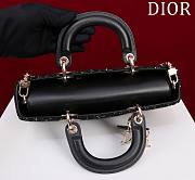 Fortok Dior Lady D-Joy Black Cannage Tweed Bag 26x13.5x5cm - 3