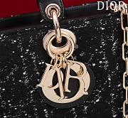 Fortok Dior Lady D-Joy Black Cannage Tweed Bag 26x13.5x5cm - 2