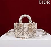 Fortok Dior Lady D-joy Micro White Pearl Bag 16.5x6x10cm - 1