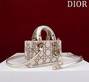 Fortok Dior Lady D-joy Micro White Pearl Bag 16.5x6x10cm - 6