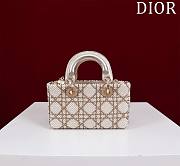 Fortok Dior Lady D-joy Micro White Pearl Bag 16.5x6x10cm - 5