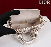 Fortok Dior Lady D-joy Micro White Pearl Bag 16.5x6x10cm - 4