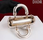 Fortok Dior Lady D-joy Micro White Pearl Bag 16.5x6x10cm - 3