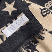 Fortok Burberry Stars Double-sided Scarf Black & Camel Scarf 168x30cm - 3