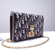 Fortok Dior Wallet on Chain Oblique Jacquard Canvas Leather 19x13x3.5cm - 6