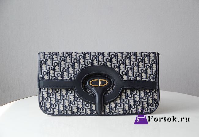 Fortok Dior Oblique Fold Over Clutch Blue 39x32.5x3cm - 1