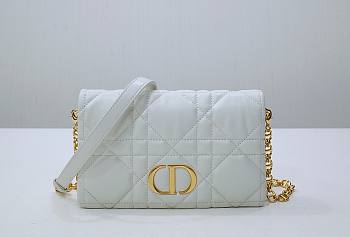 Fortok Dior Caro Macrocannage Mini Bag White 19.5x11x6.5cm