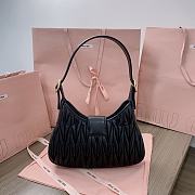 Fortok Miu Miu Logo-Lettering Shoulder Bag Black 29x15x4cm - 6