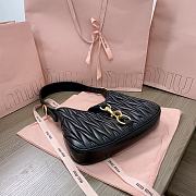 Fortok Miu Miu Logo-Lettering Shoulder Bag Black 29x15x4cm - 5