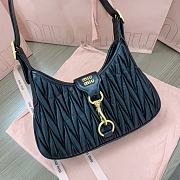 Fortok Miu Miu Logo-Lettering Shoulder Bag Black 29x15x4cm - 4