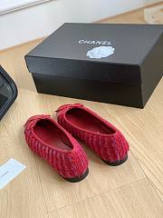 FortoK Chanel Tweed Ballet Flats Red - 4