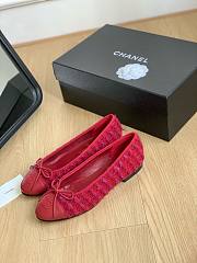 FortoK Chanel Tweed Ballet Flats Red - 3