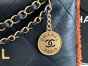 Fortok Chanel Shearling Aged Lambskin & Gold-Tone Metal Brown&Black Bag 30x30x8cm - 3