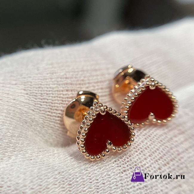 Fortok Van Cleef & Arpels Red Heart Earrings - 1