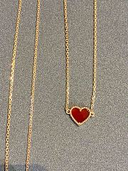 Fortok Van Cleef & Arpels Red Heart Necklace - 4