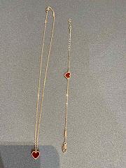 Fortok Van Cleef & Arpels Red Heart Necklace - 2